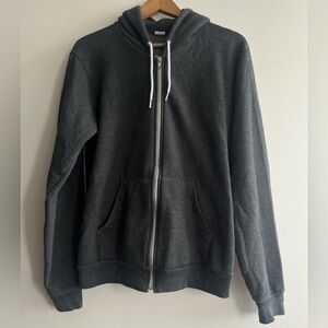 American Apparel VTG Y2K Zip Up Hoodie Gray | Y2K Streetwear Sz M